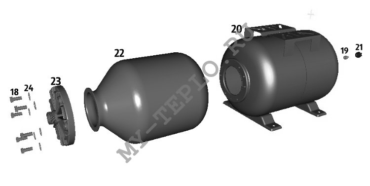 Запчасти для Джамбо 70/50 Ч-24: Схема гидроаккумулятора 